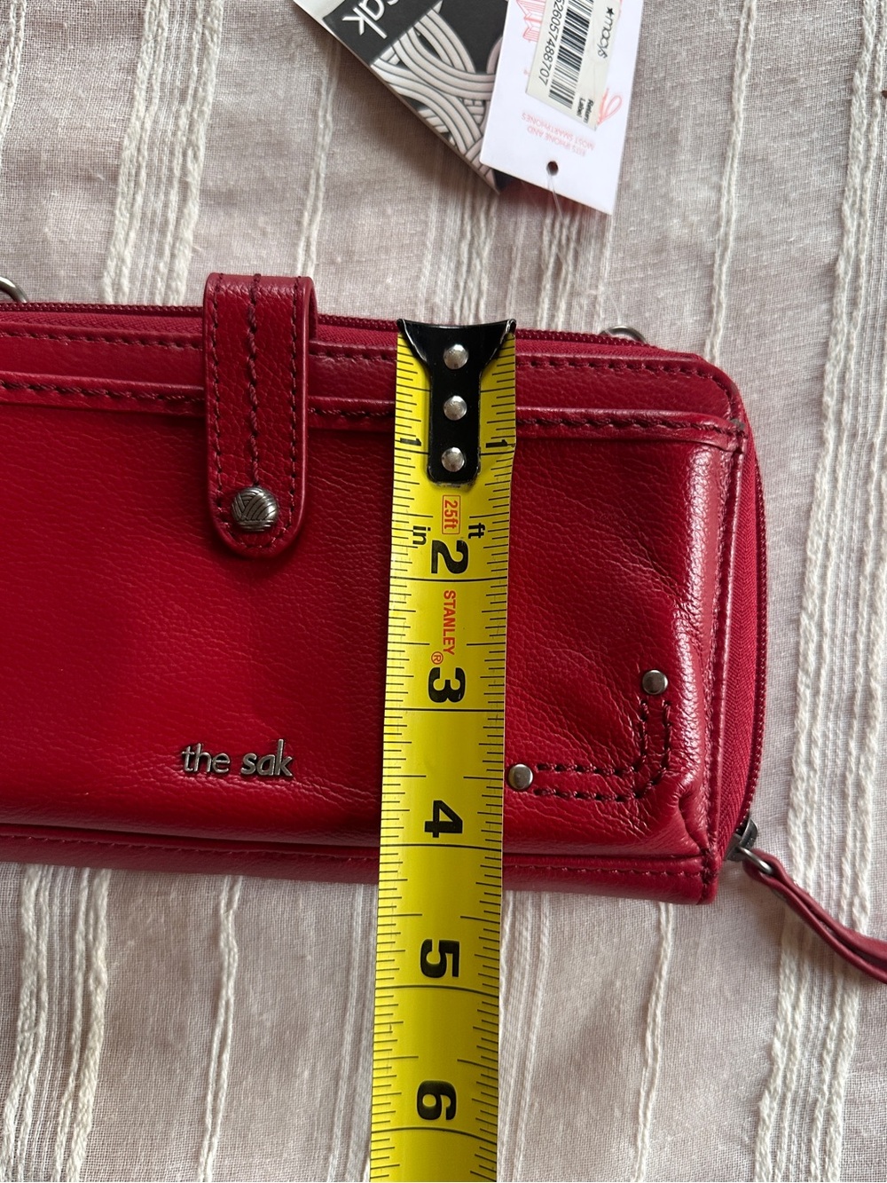 The Sak Iris Large Leather Smartphone Crossbody Wallet/Organizer in Scarlet Red - Picture 11 of 12